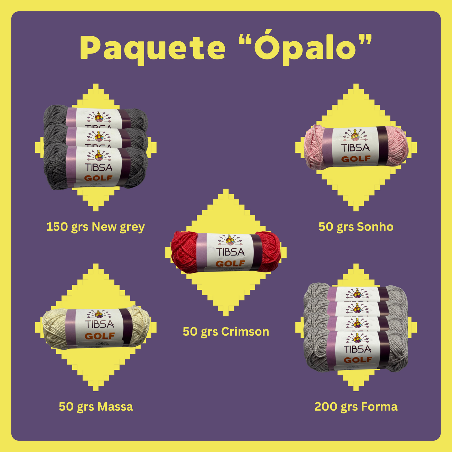 Paquete Golf Multicolor 10 madejas 50 gr