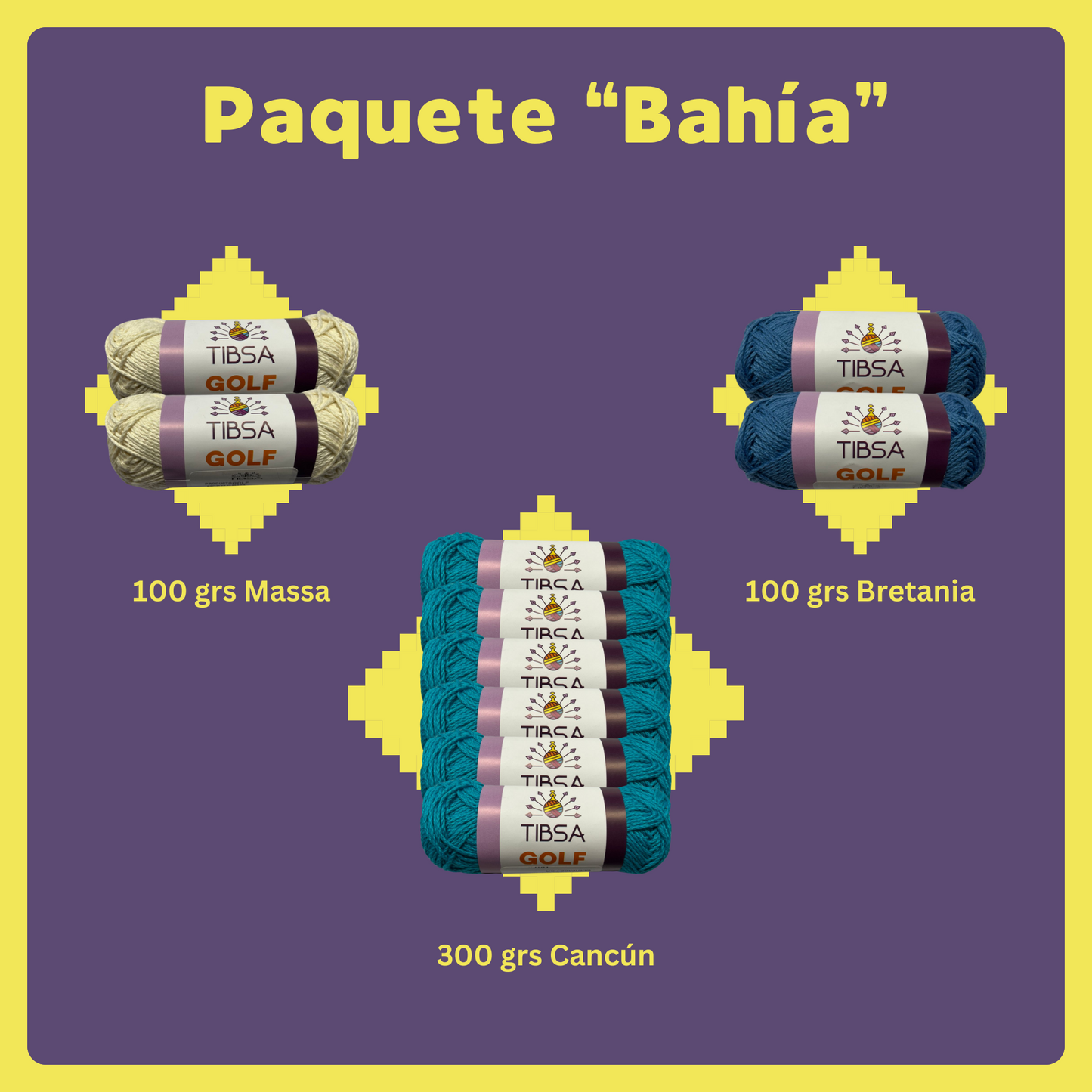 Paquete Golf Multicolor 10 madejas 50 gr