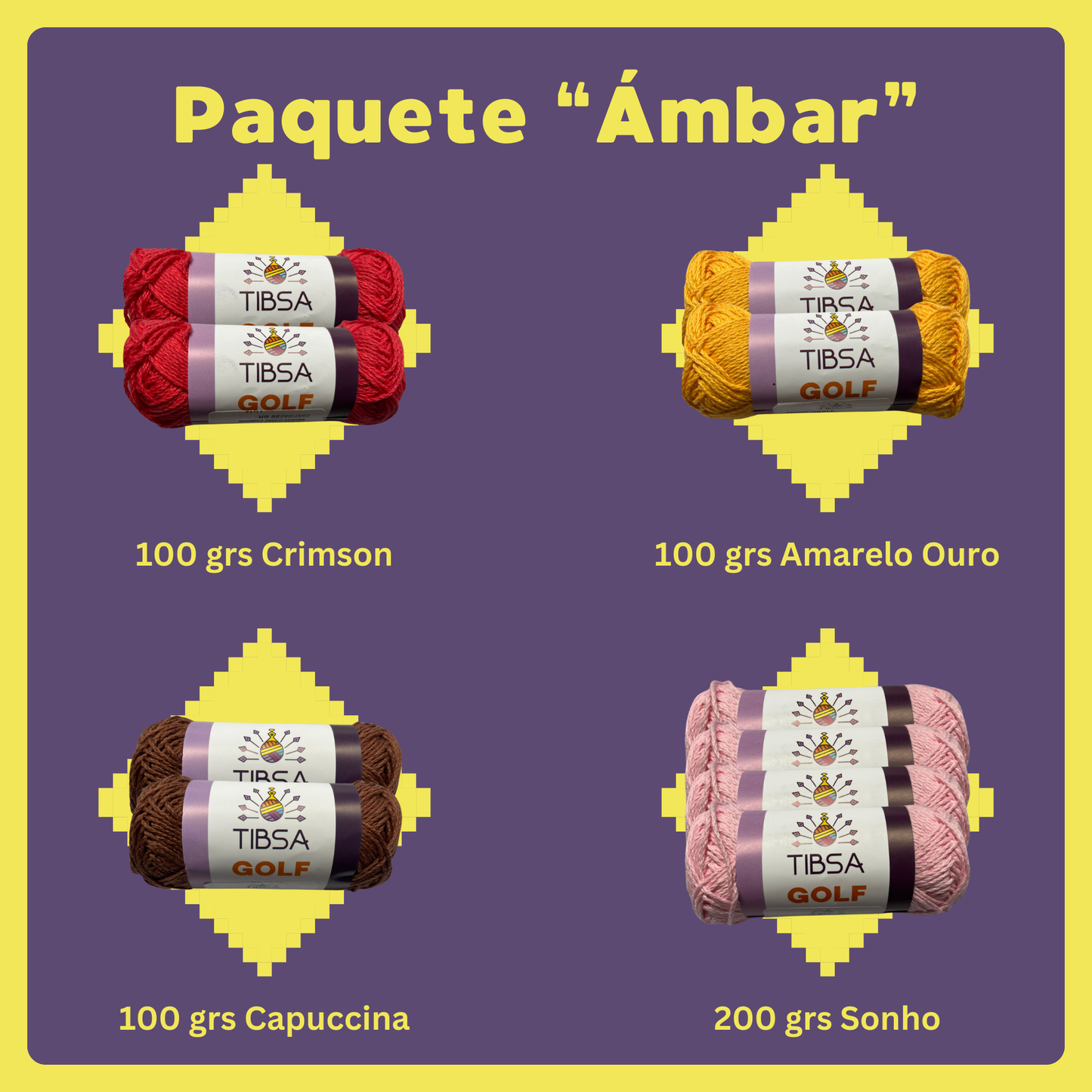 Paquete Golf Multicolor 10 madejas 50 gr