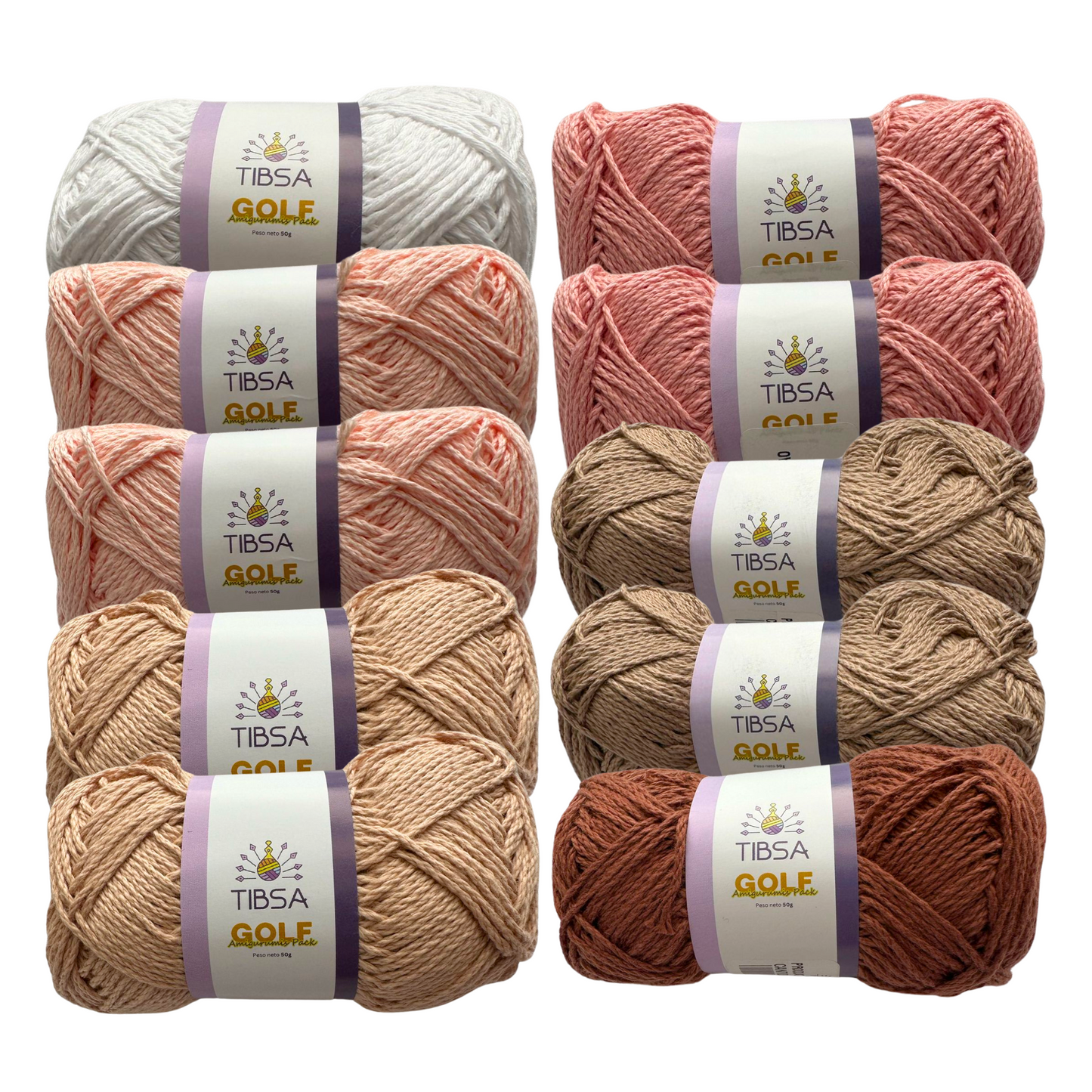 Paquete Golf Multicolor 10 madejas 50 gr