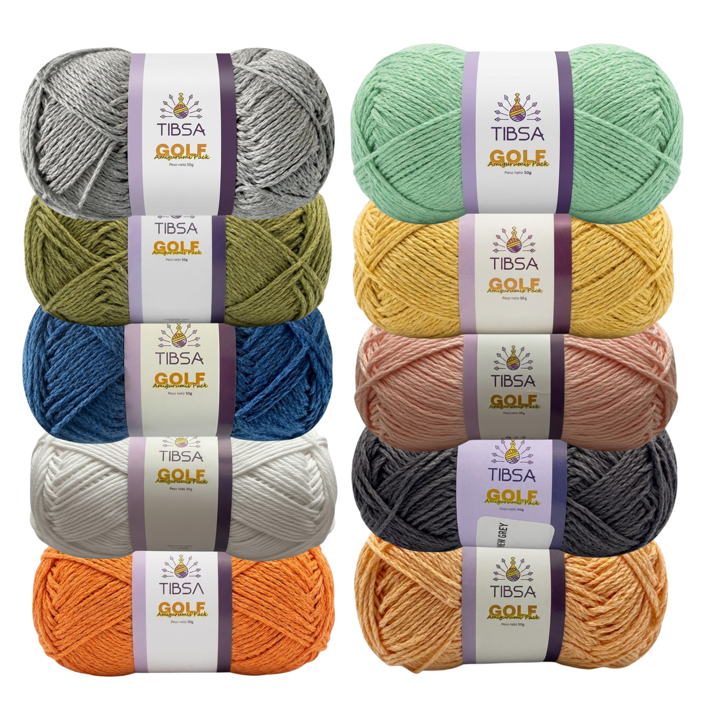 Paquete Golf Multicolor 10 madejas 50 gr