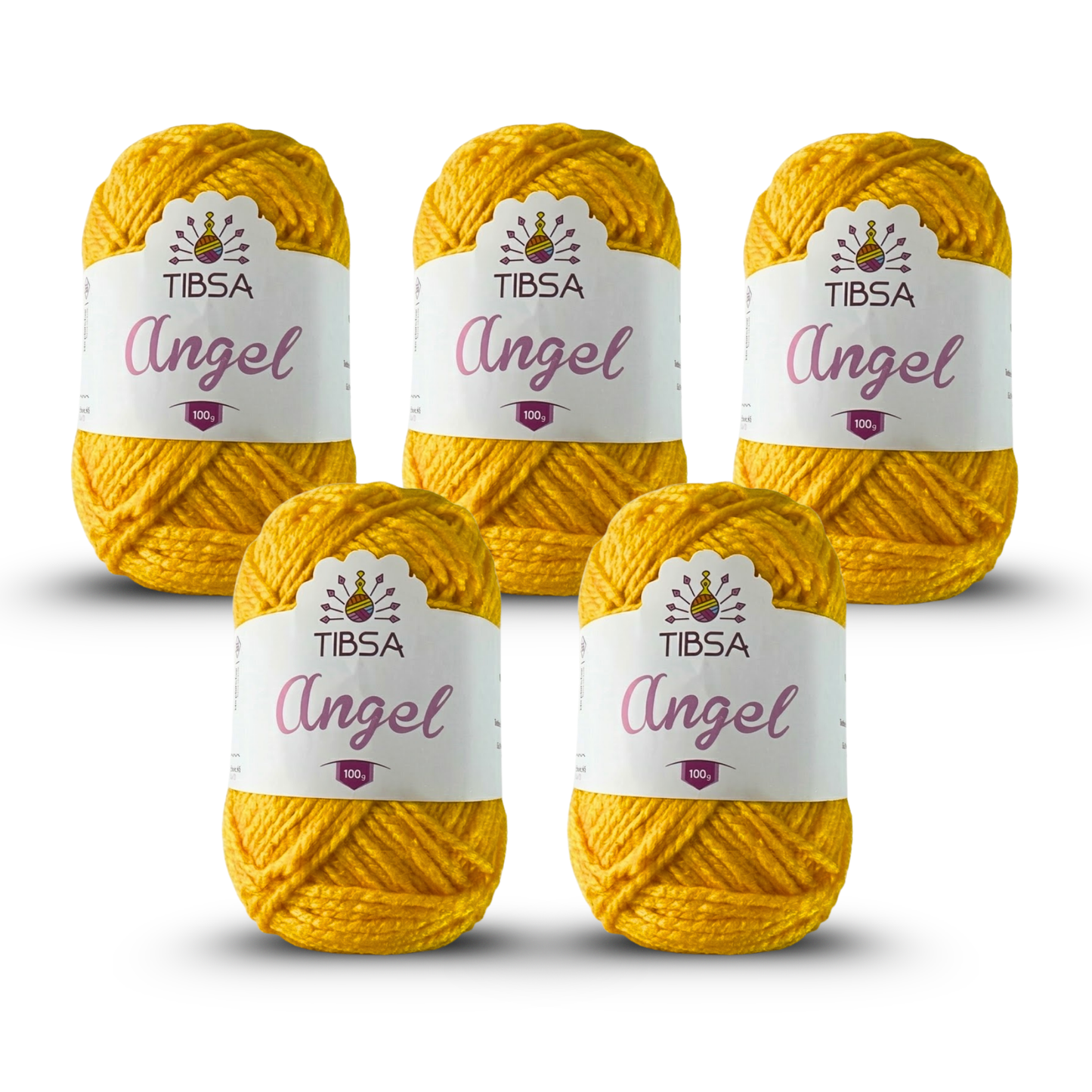 Paquete de 5 madejas de 100 gramos c/u Estambre Ángel