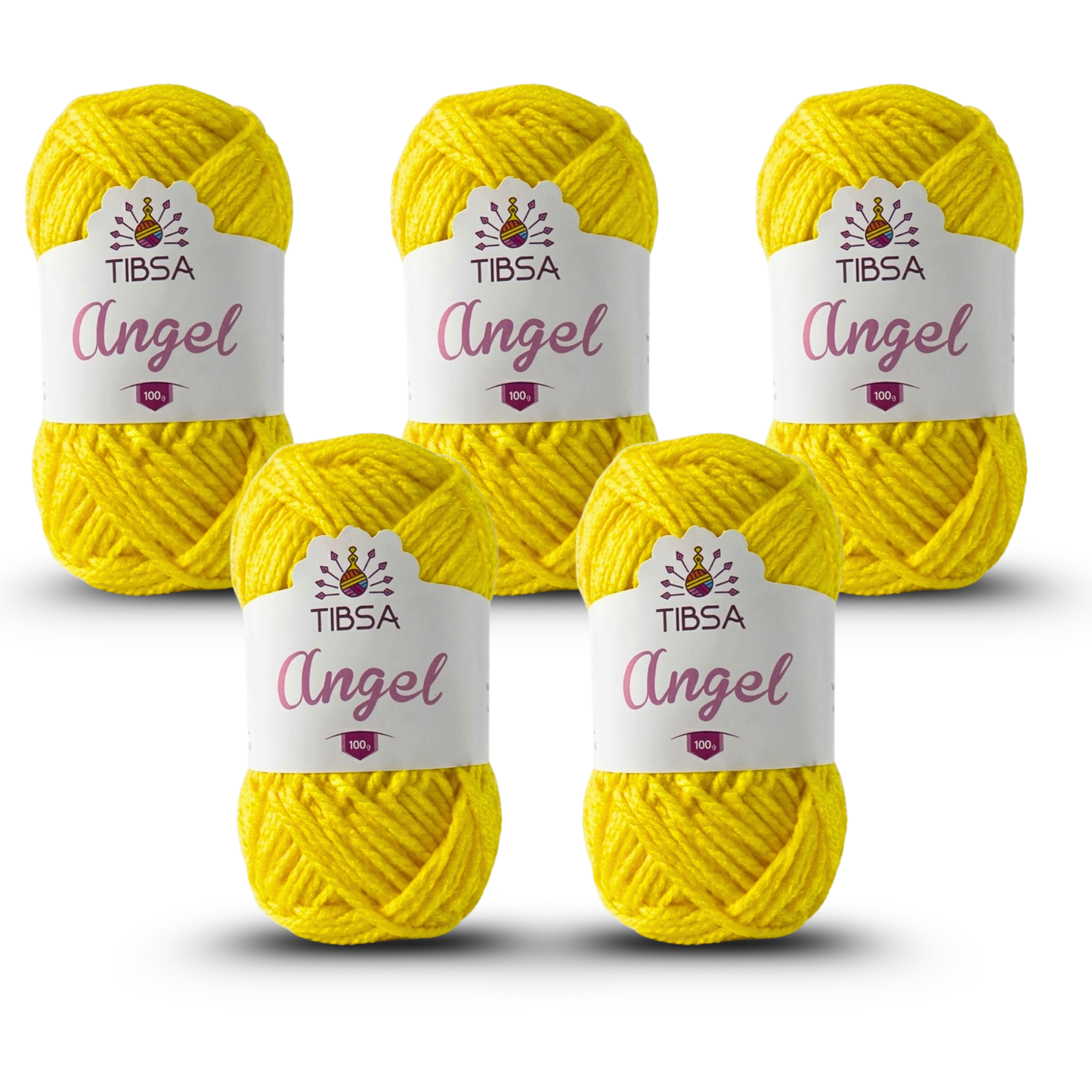 Paquete de 5 madejas de 100 gramos c/u Estambre Ángel