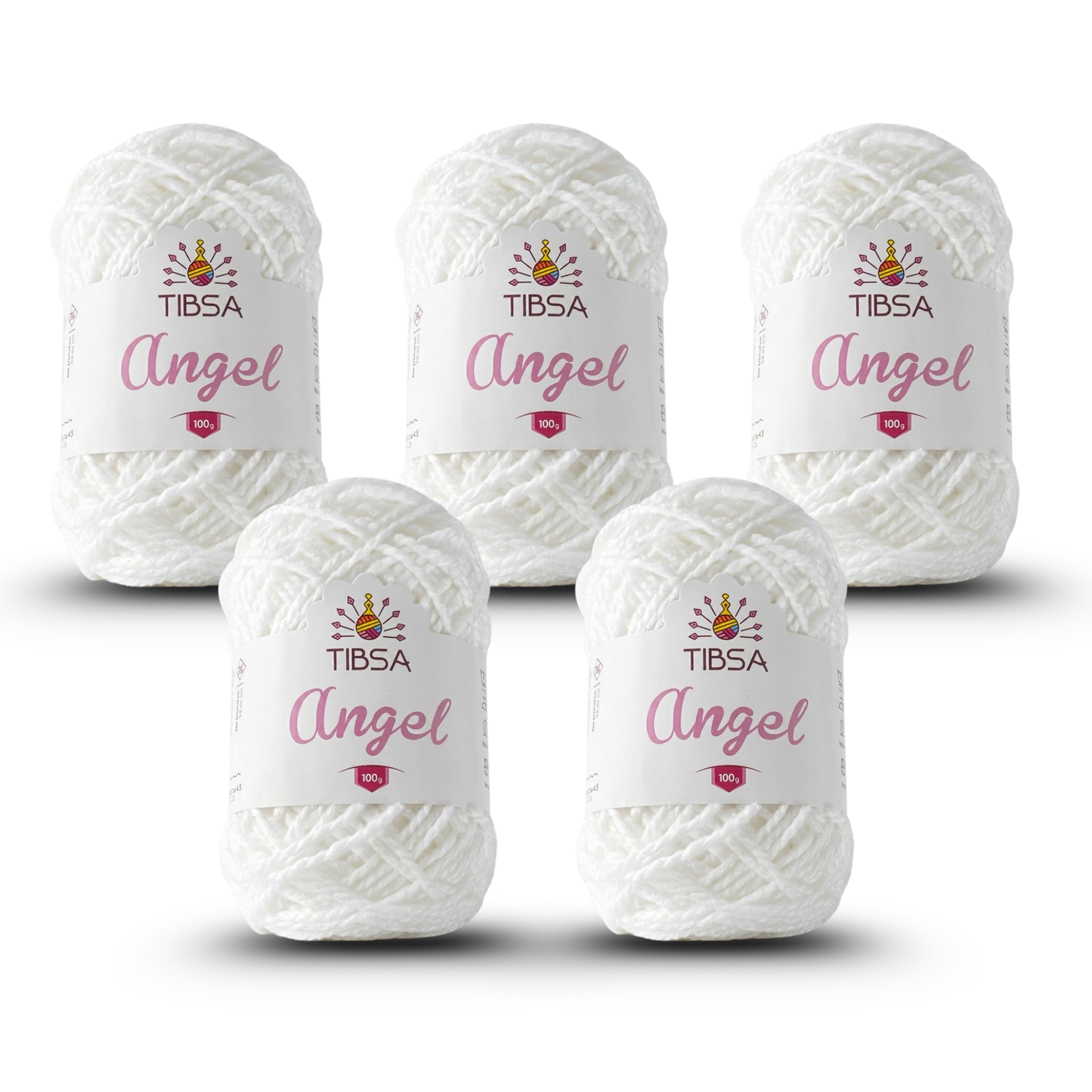 Paquete de 5 madejas de 100 gramos c/u Estambre Ángel