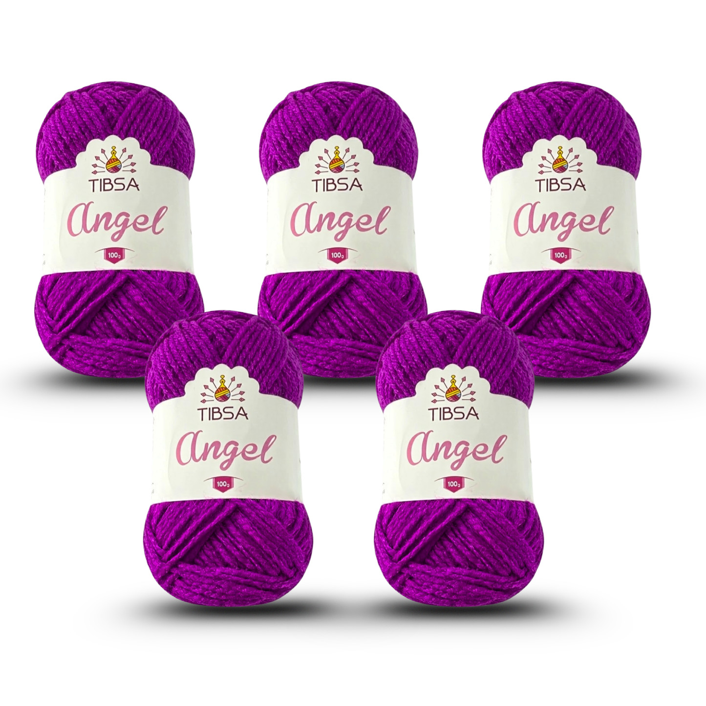 Paquete de 5 madejas de 100 gramos c/u Estambre Ángel