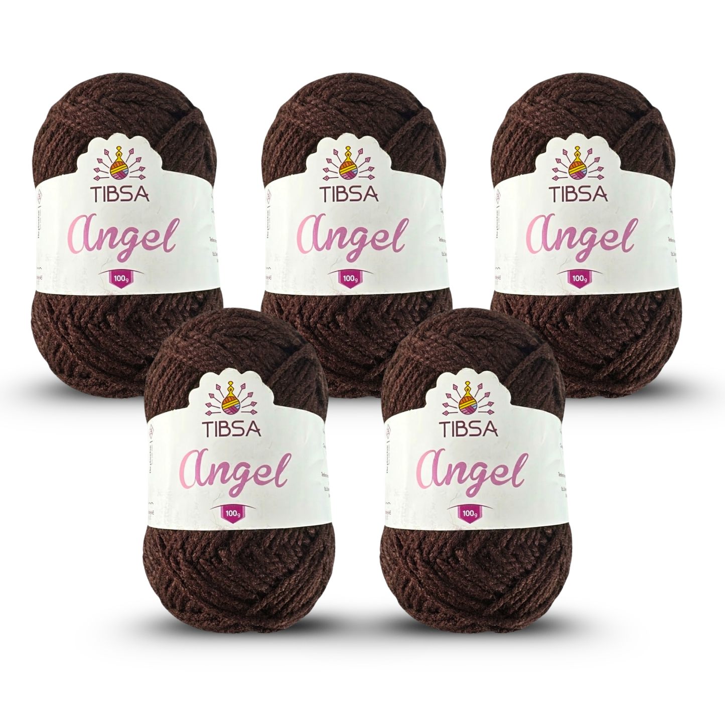 Paquete de 5 madejas de 100 gramos c/u Estambre Ángel