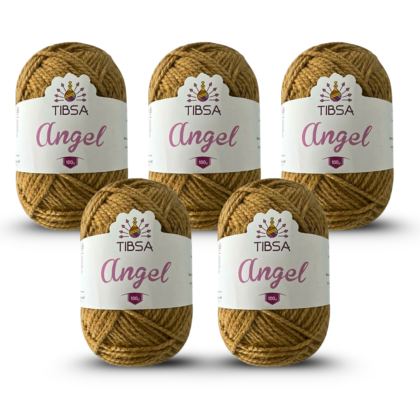 Paquete de 5 madejas de 100 gramos c/u Estambre Ángel