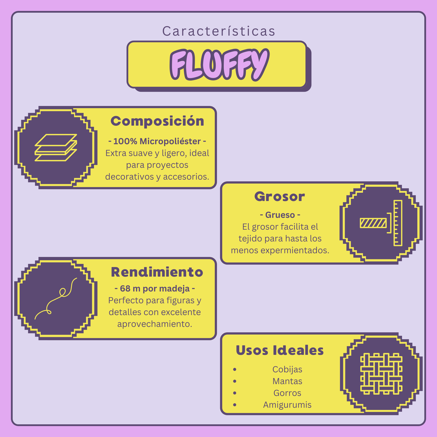 Paquete de 5 madejas de 100 gramos Fluffy