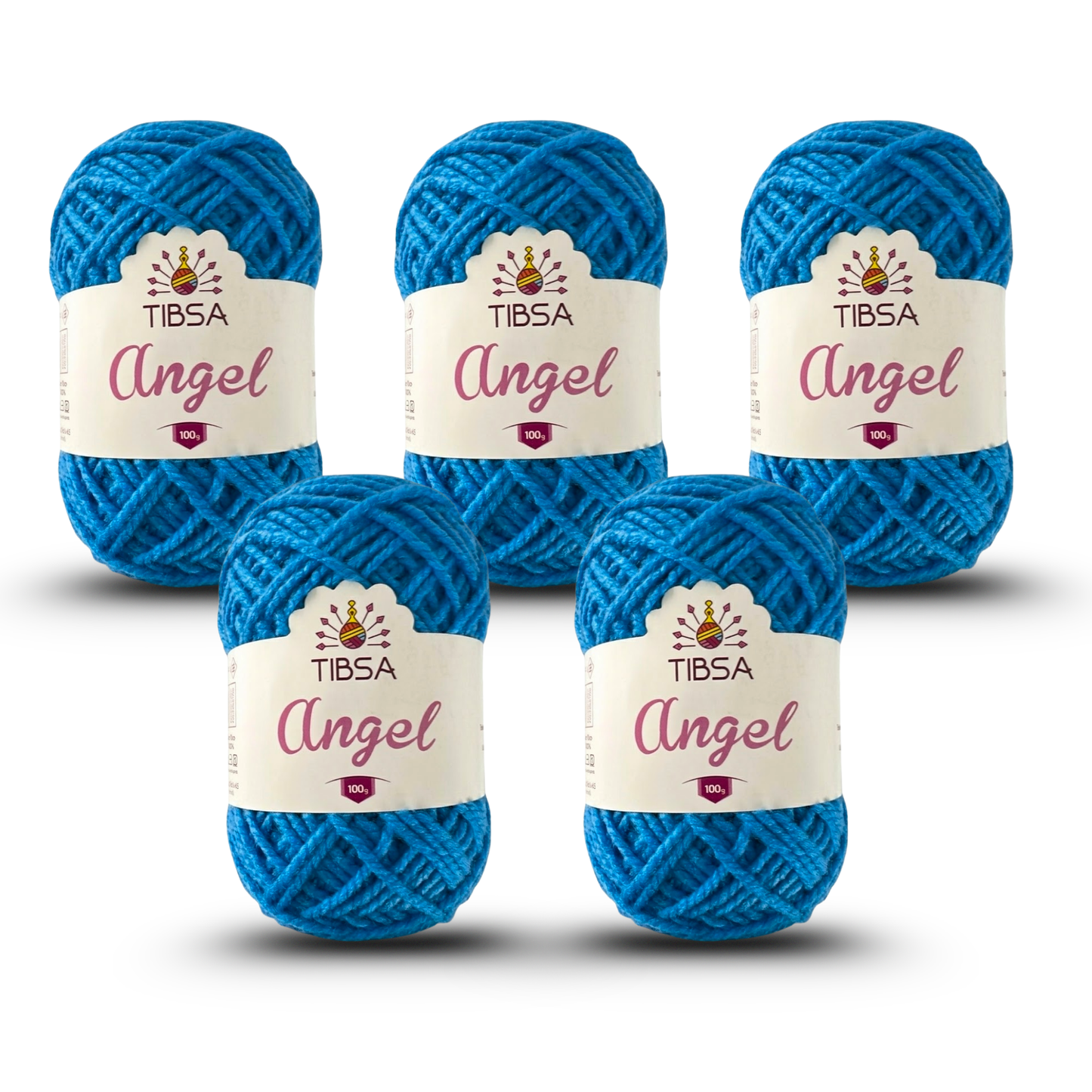 Paquete de 5 madejas de 100 gramos c/u Estambre Ángel