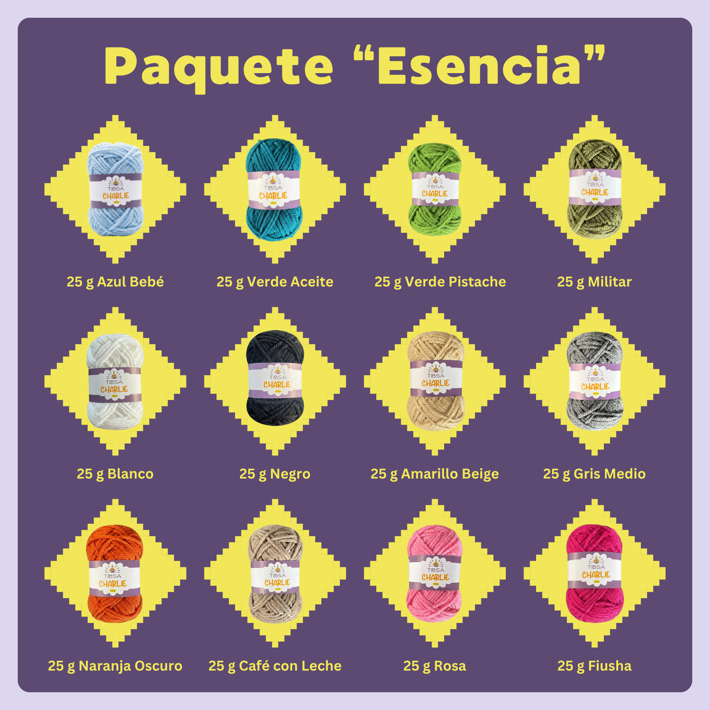 Paquete Charlie Multicolor 12 madejas 25 gr