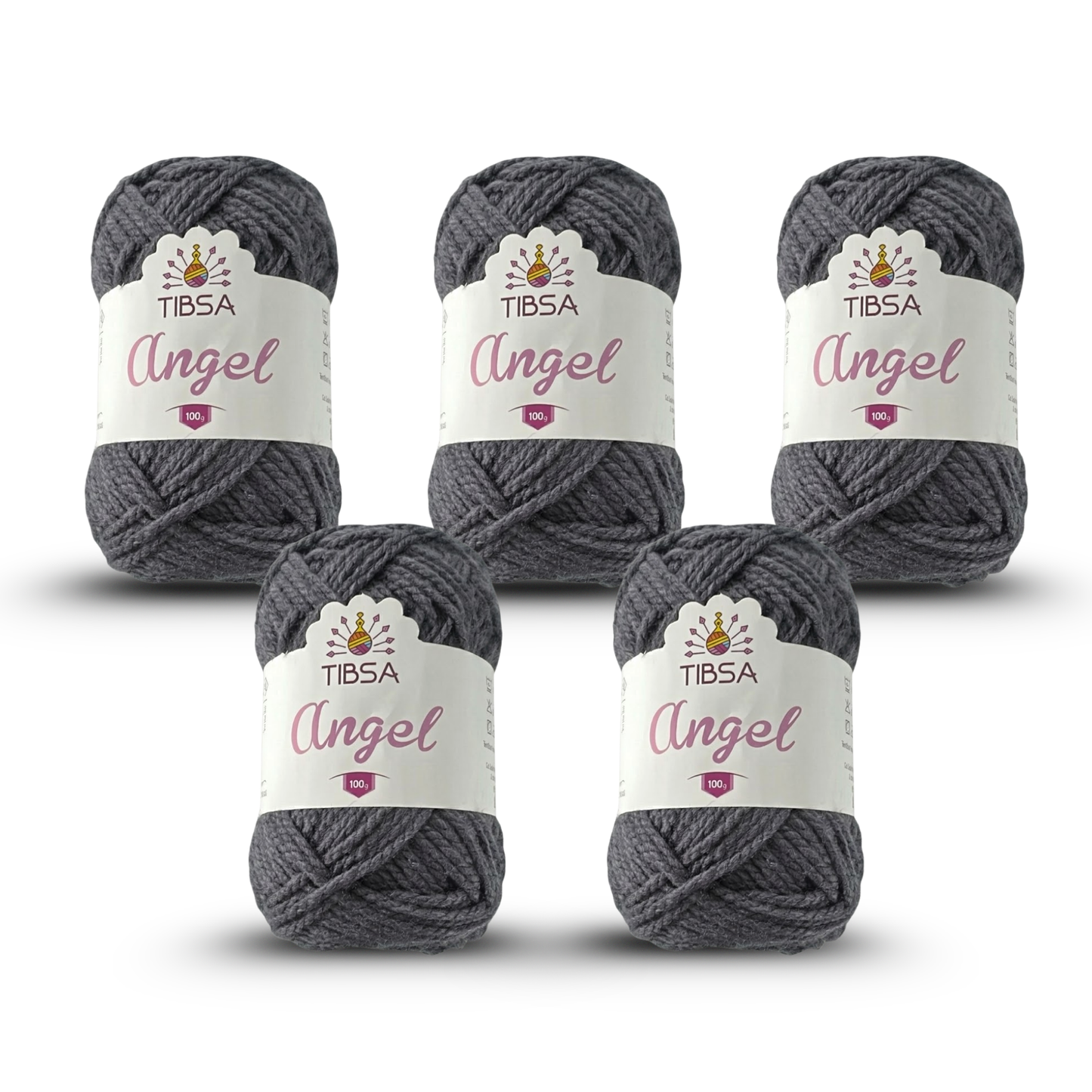 Paquete de 5 madejas de 100 gramos c/u Estambre Ángel