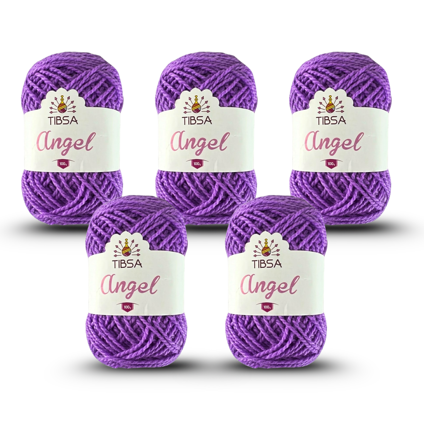 Paquete de 5 madejas de 100 gramos c/u Estambre Ángel