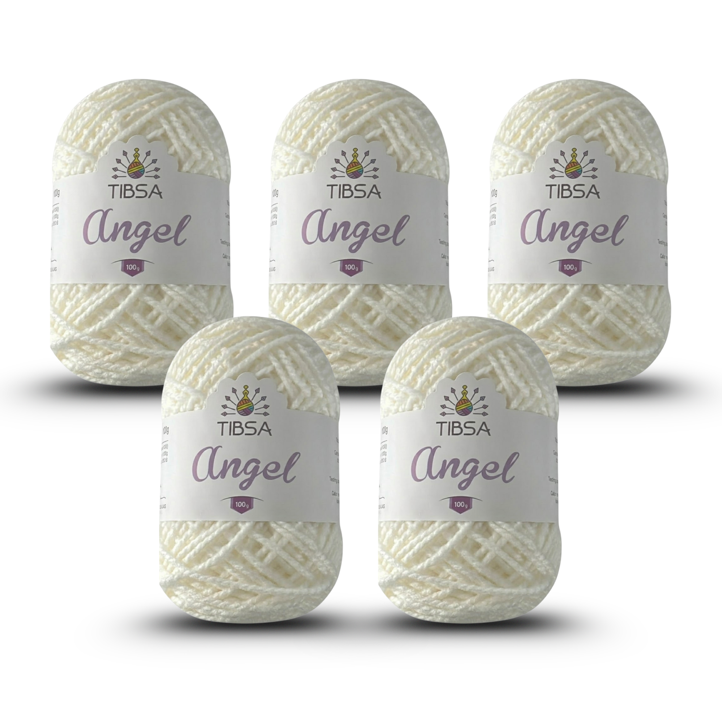 Paquete de 5 madejas de 100 gramos c/u Estambre Ángel