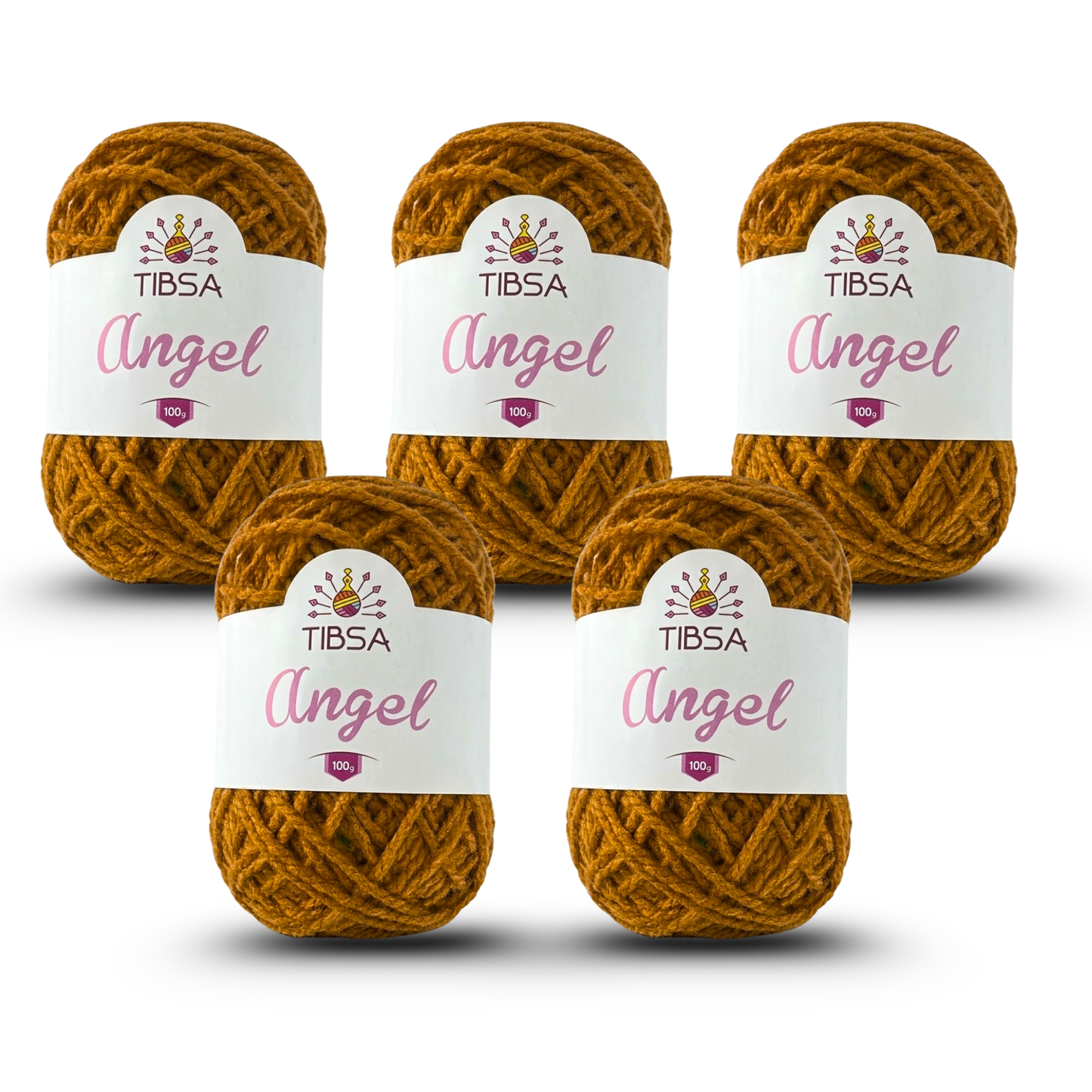 Paquete de 5 madejas de 100 gramos c/u Estambre Ángel