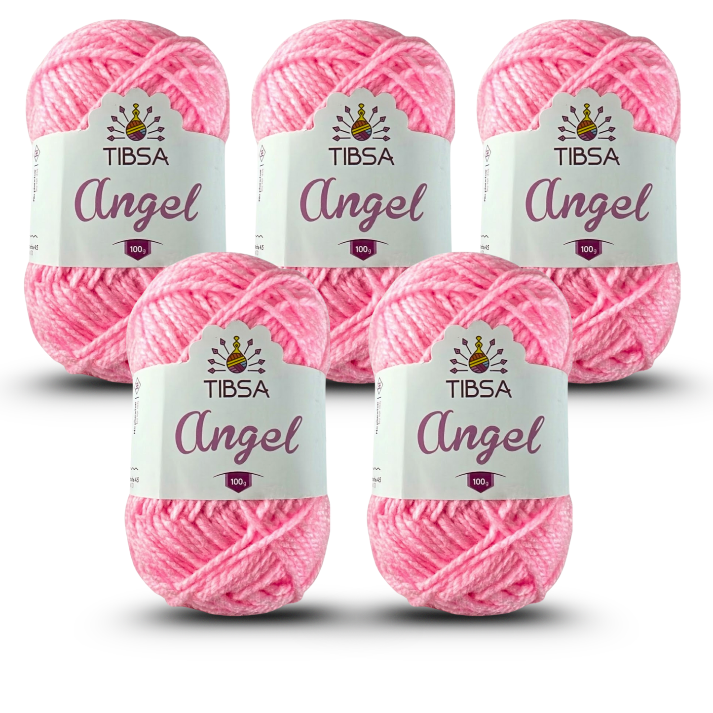 Paquete de 5 madejas de 100 gramos c/u Estambre Ángel