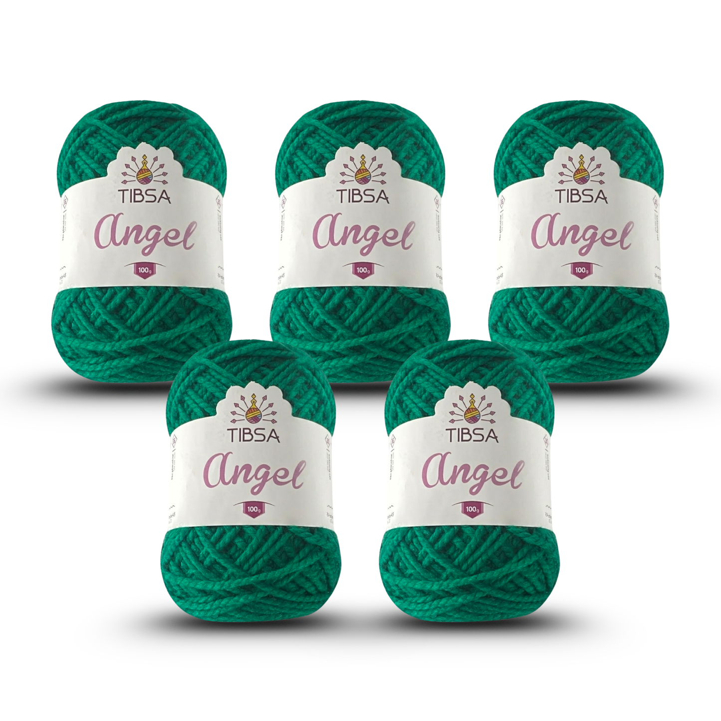 Paquete de 5 madejas de 100 gramos c/u Estambre Ángel