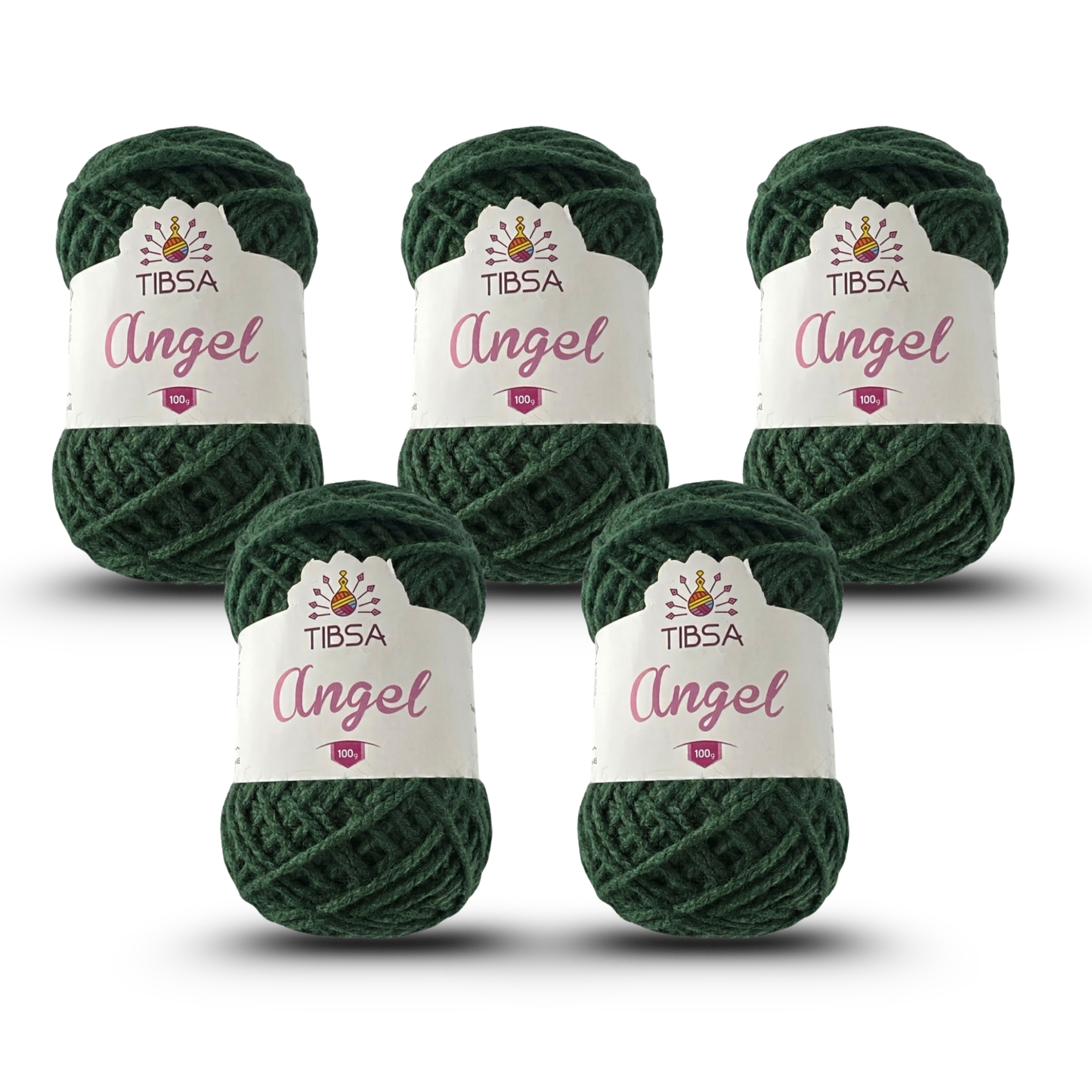 Paquete de 5 madejas de 100 gramos c/u Estambre Ángel