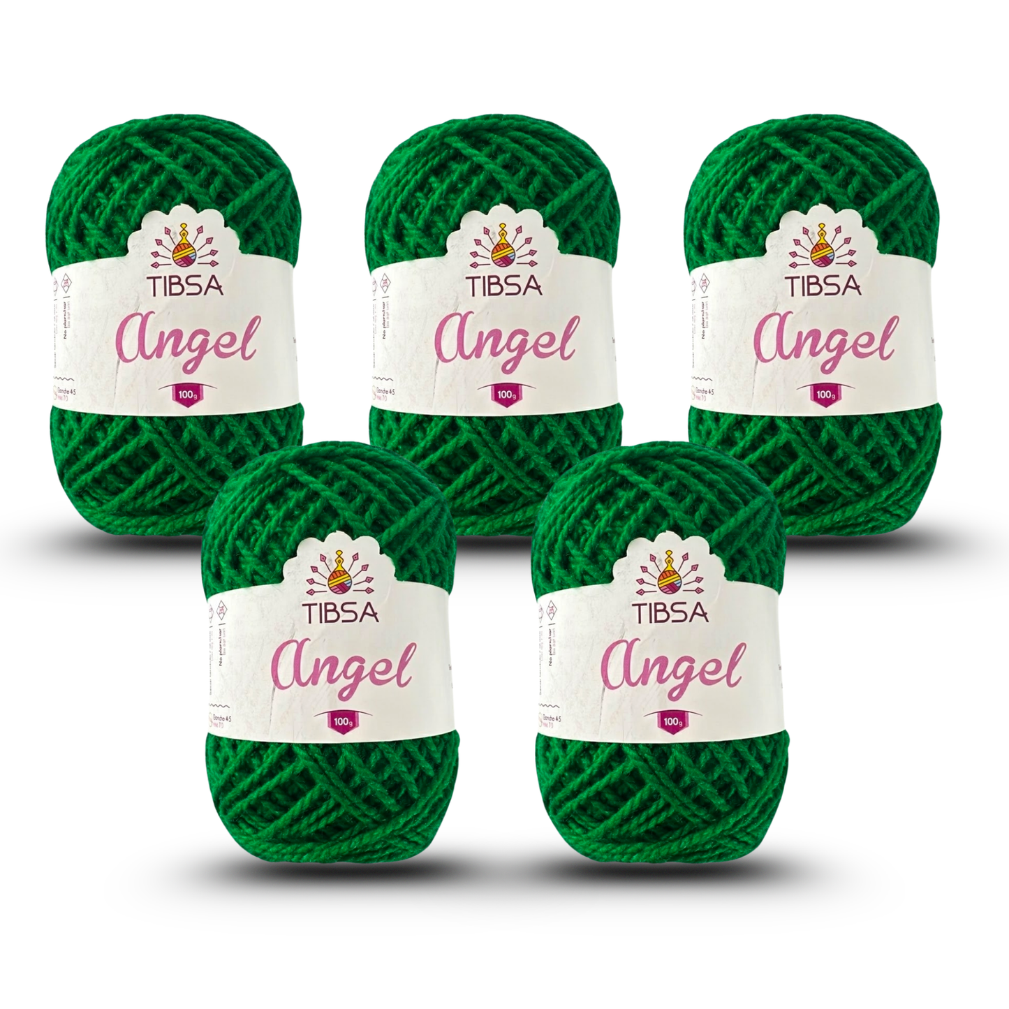 Paquete de 5 madejas de 100 gramos c/u Estambre Ángel