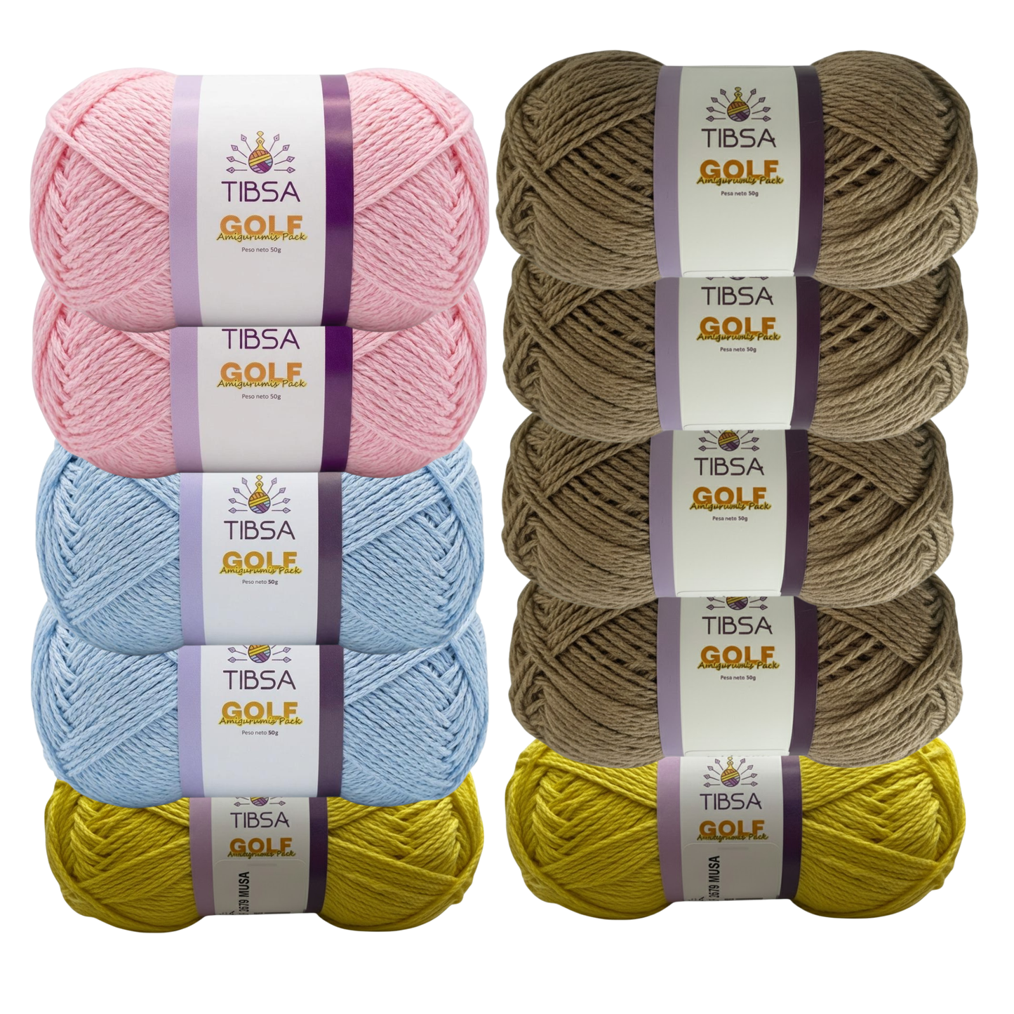 Paquete Golf Multicolor 10 madejas 50 gr