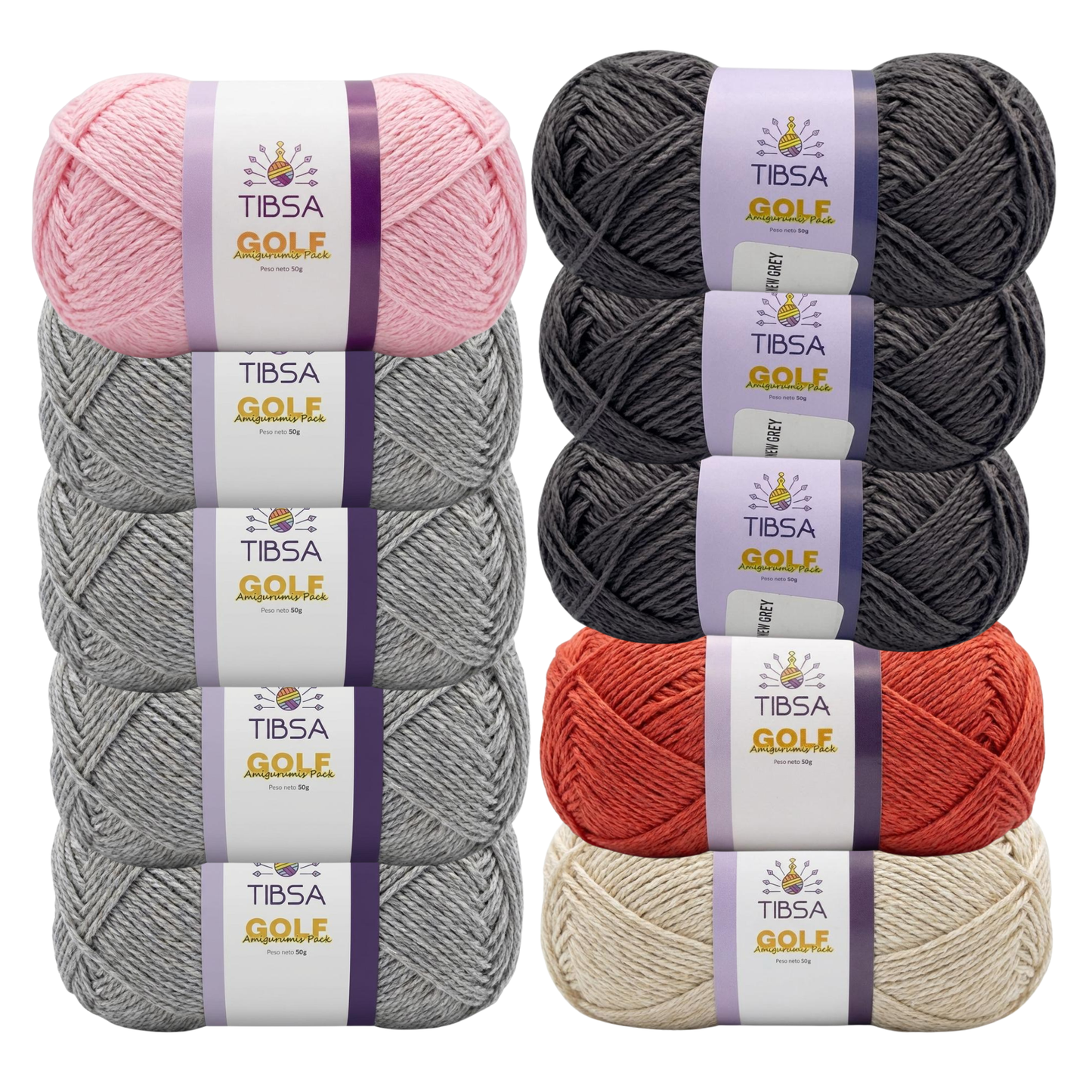 Paquete Golf Multicolor 10 madejas 50 gr
