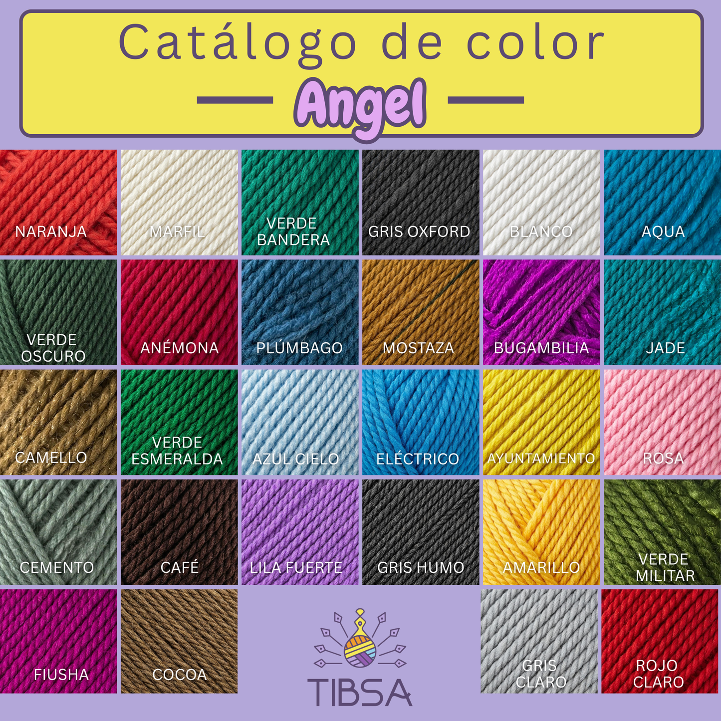 Paquete de 5 madejas de 100 gramos c/u Estambre Ángel
